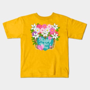 Mothers day flower basket Kids T-Shirt